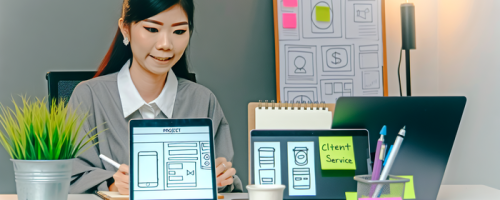 Веб-дизайнер за работой